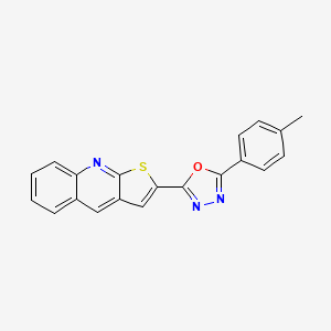 molecular formula C20H13N3OS B3150677 2-[5-(4-Methylphenyl)-1,3,4-oxadiazol-2-yl]thieno[2,3-b]quinoline CAS No. 692260-13-2