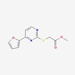 molecular formula C11H10N2O3S B3150678 Methyl 2-[4-(furan-2-yl)pyrimidin-2-yl]sulfanylacetate CAS No. 692287-28-8