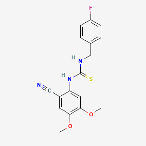 molecular formula C17H16FN3O2S B3150682 N-(2-cyano-4,5-dimethoxyphenyl)-N'-(4-fluorobenzyl)thiourea CAS No. 692287-63-1