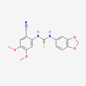 molecular formula C17H15N3O4S B3150699 N-(1,3-benzodioxol-5-yl)-N'-(2-cyano-4,5-dimethoxyphenyl)thiourea CAS No. 692732-83-5