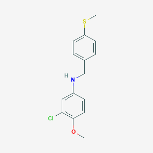 molecular formula C15H16ClNOS B315070 3-chloro-4-methoxy-N-[4-(methylsulfanyl)benzyl]aniline 