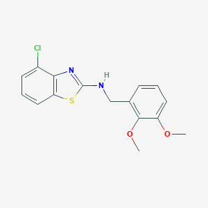 molecular formula C16H15ClN2O2S B315072 4-chloro-N-(2,3-dimethoxybenzyl)-1,3-benzothiazol-2-amine 