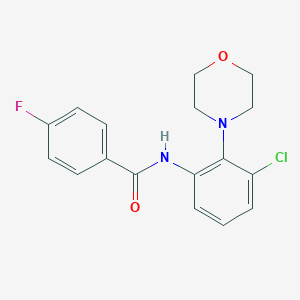 molecular formula C17H16ClFN2O2 B315074 N-[3-chloro-2-(4-morpholinyl)phenyl]-4-fluorobenzamide 