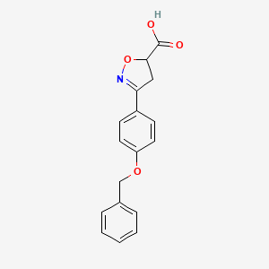 molecular formula C17H15NO4 B3150835 3-[4-(Benzyloxy)phenyl]-4,5-dihydro-1,2-oxazole-5-carboxylic acid CAS No. 696649-46-4