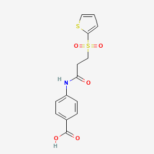 molecular formula C14H13NO5S2 B3150866 4-{[3-(噻吩-2-磺酰基)丙酰基]氨基}-苯甲酸 CAS No. 697257-12-8