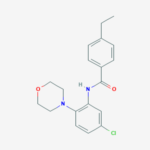 molecular formula C19H21ClN2O2 B315089 N-[5-chloro-2-(morpholin-4-yl)phenyl]-4-ethylbenzamide 