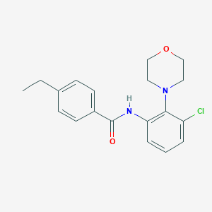 molecular formula C19H21ClN2O2 B315090 N-[3-chloro-2-(4-morpholinyl)phenyl]-4-ethylbenzamide 