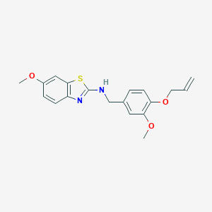 molecular formula C19H20N2O3S B315095 N-[4-(allyloxy)-3-methoxybenzyl]-N-(6-methoxy-1,3-benzothiazol-2-yl)amine 