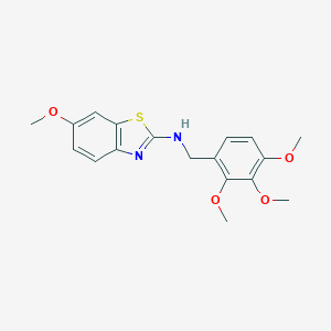 molecular formula C18H20N2O4S B315105 N-(6-methoxy-1,3-benzothiazol-2-yl)-N-(2,3,4-trimethoxybenzyl)amine 
