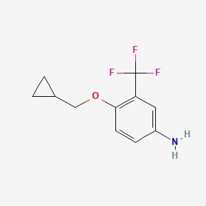 molecular formula C11H12F3NO B3151131 4-(Cyclopropylmethoxy)-3-(trifluoromethyl)aniline CAS No. 70338-50-0