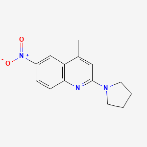 4-Methyl-6-nitro-2-(pyrrolidin-1-yl)quinoline
