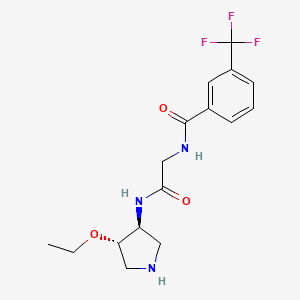 molecular formula C16H20F3N3O3 B3151285 N-(2-((3S,4S)-4-ethoxypyrrolidin-3-ylamino)-2-oxoethyl)-3-(trifluoromethyl)benzamide CAS No. 708273-42-1