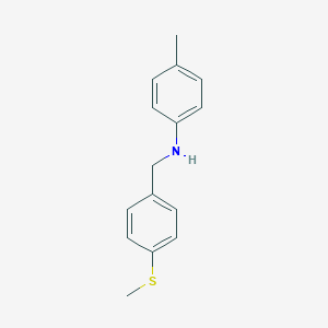 molecular formula C15H17NS B315137 N-(4-methylphenyl)-N-[4-(methylsulfanyl)benzyl]amine 