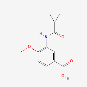 molecular formula C12H13NO4 B3151433 3-[(Cyclopropylcarbonyl)amino]-4-methoxybenzoic acid CAS No. 712286-85-6
