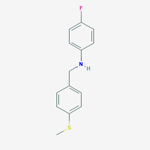 molecular formula C14H14FNS B315144 4-fluoro-N-[4-(methylsulfanyl)benzyl]aniline 