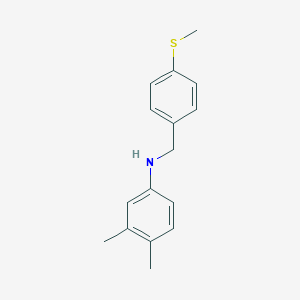 molecular formula C16H19NS B315154 3,4-dimethyl-N-[4-(methylsulfanyl)benzyl]aniline 