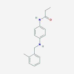 molecular formula C17H20N2O B315172 N-{4-[(2-methylbenzyl)amino]phenyl}propanamide 