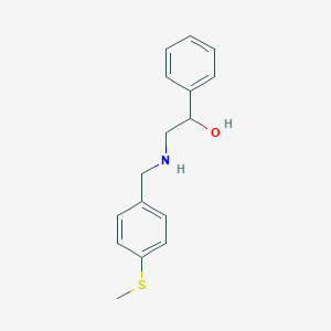 molecular formula C16H19NOS B315178 2-{[4-(Methylsulfanyl)benzyl]amino}-1-phenylethanol 