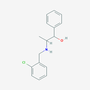 molecular formula C16H18ClNO B315183 2-[(2-Chlorobenzyl)amino]-1-phenylpropan-1-ol 