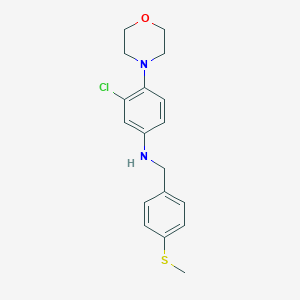 molecular formula C18H21ClN2OS B315185 N-[3-chloro-4-(4-morpholinyl)phenyl]-N-[4-(methylsulfanyl)benzyl]amine 