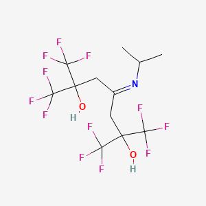 molecular formula C12H13F12NO2 B3151854 1,1,1,7,7,7-Hexafluoro-2,6-dihydroxy-4-isopropylimino-2,6-bis(trifluoromethyl)heptane CAS No. 723294-80-2