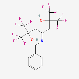 molecular formula C16H13F12NO2 B3151867 1,1,1,7,7,7-Hexafluoro-2,6-dihydroxy-2,6-bis(trifluoromethyl)-4-(benzylimino)heptane CAS No. 723294-83-5