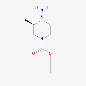 molecular formula C11H22N2O2 B3151882 叔丁基反式-4-氨基-3-甲基哌啶-1-羧酸酯 CAS No. 723308-58-5
