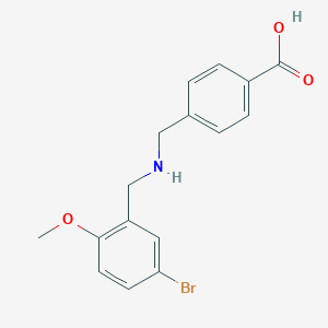 molecular formula C16H16BrNO3 B315189 4-{[(5-Bromo-2-methoxybenzyl)amino]methyl}benzoic acid 