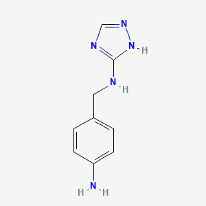 molecular formula C9H11N5 B3151901 (4-氨基苄基)-(2H-[1,2,4]三唑-3-基)-胺 CAS No. 724446-82-6