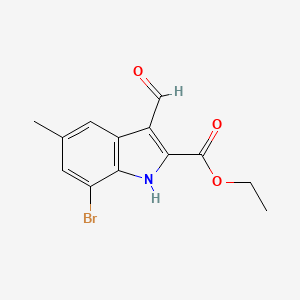 molecular formula C13H12BrNO3 B3151906 Ethyl 7-bromo-3-formyl-5-methyl-1H-indole-2-carboxylate CAS No. 72455-85-7