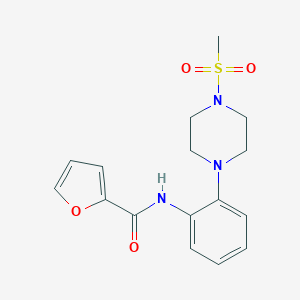 molecular formula C16H19N3O4S B315191 N-{2-[4-(methylsulfonyl)-1-piperazinyl]phenyl}-2-furamide 