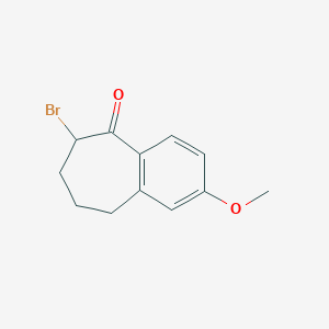 molecular formula C12H13BrO2 B3151920 6-Bromo-2-methoxy-6,7,8,9-tetrahydro-benzocyclohepten-5-one CAS No. 72472-43-6