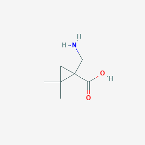 molecular formula C7H13NO2 B3151940 1-Aminomethyl-2,2-dimethyl-cyclopropanecarboxylic acid CAS No. 724772-93-4
