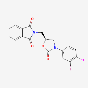 molecular formula C18H12FIN2O4 B3151955 1H-Isoindole-1,3(2H)-dione, 2-[[(5S)-3-(3-fluoro-4-iodophenyl)-2-oxo-5-oxazolidinyl]methyl]- CAS No. 724793-80-0