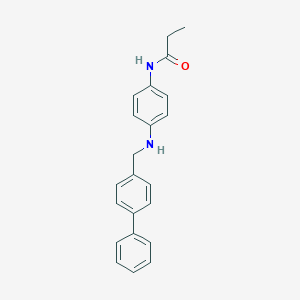 molecular formula C22H22N2O B315199 N-{4-[(biphenyl-4-ylmethyl)amino]phenyl}propanamide 