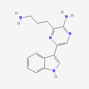 molecular formula C15H17N5 B3151994 3-(3-aminopropyl)-5-(1H-indol-3-yl)pyrazin-2-amine CAS No. 7256-95-3
