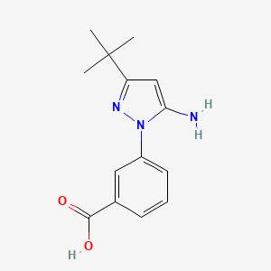 molecular formula C14H17N3O2 B3151997 3-(3-叔丁基-5-氨基-1H-吡唑-1-基)苯甲酸 CAS No. 725685-93-8