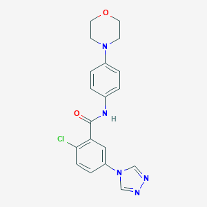 molecular formula C19H18ClN5O2 B315203 2-chloro-N-(4-morpholin-4-ylphenyl)-5-(1,2,4-triazol-4-yl)benzamide 