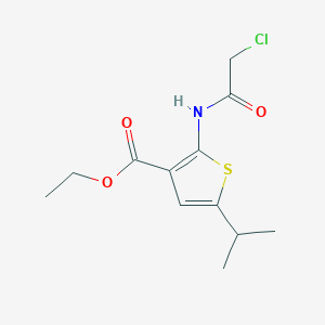 molecular formula C12H16ClNO3S B3152038 2-(2-氯乙酰氨基)-5-异丙基-噻吩-3-羧酸乙酯 CAS No. 726152-04-1