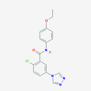 molecular formula C17H15ClN4O2 B315204 2-chloro-N-(4-ethoxyphenyl)-5-(4H-1,2,4-triazol-4-yl)benzamide 