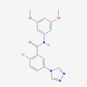 2-chloro-N-(3,5-dimethoxyphenyl)-5-(4H-1,2,4-triazol-4-yl)benzamide
