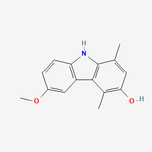 molecular formula C15H15NO2 B3152055 6-methoxy-1,4-dimethyl-9H-carbazol-3-ol CAS No. 726181-22-2