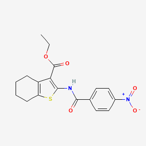 molecular formula C18H18N2O5S B3152067 Ethyl 2-(4-nitrobenzamido)-4,5,6,7-tetrahydrobenzo[b]thiophene-3-carboxylate CAS No. 72625-08-2