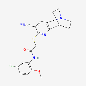 molecular formula C20H19ClN4O2S B3152147 N-(5-chloro-2-methoxyphenyl)-2-[(7-cyano-3,4-dihydro-2H-1,4-ethano-1,5-naphthyridin-6-yl)sulfanyl]acetamide CAS No. 728886-14-4