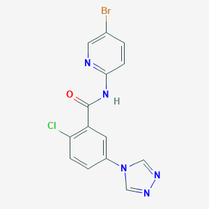 molecular formula C14H9BrClN5O B315218 N-(5-bromo-2-pyridinyl)-2-chloro-5-(4H-1,2,4-triazol-4-yl)benzamide 