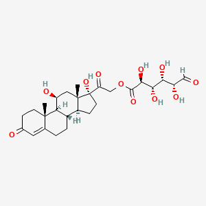 molecular formula C27H38O11 B3152196 beta-D-Glucopyranosiduronic acid, (11beta)-11,17-dihydroxy-3,20-dioxopregn-4-en-21-yl CAS No. 7301-54-4