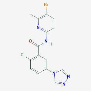molecular formula C15H11BrClN5O B315220 N-(5-bromo-6-methyl-2-pyridinyl)-2-chloro-5-(4H-1,2,4-triazol-4-yl)benzamide 