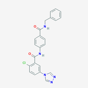 molecular formula C23H18ClN5O2 B315223 N-[4-(benzylcarbamoyl)phenyl]-2-chloro-5-(1,2,4-triazol-4-yl)benzamide 