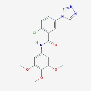 molecular formula C18H17ClN4O4 B315227 2-chloro-5-(1,2,4-triazol-4-yl)-N-(3,4,5-trimethoxyphenyl)benzamide 