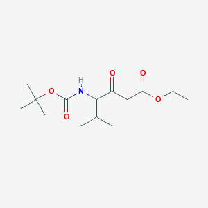 molecular formula C14H25NO5 B3152327 Ethyl 4-((tert-butoxycarbonyl)amino)-5-methyl-3-oxohexanoate CAS No. 733803-23-1